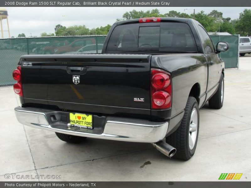 Brilliant Black Crystal Pearl / Medium Slate Gray 2008 Dodge Ram 1500 SLT Regular Cab