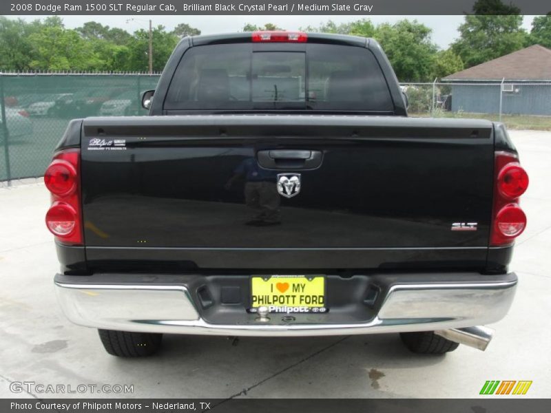 Brilliant Black Crystal Pearl / Medium Slate Gray 2008 Dodge Ram 1500 SLT Regular Cab