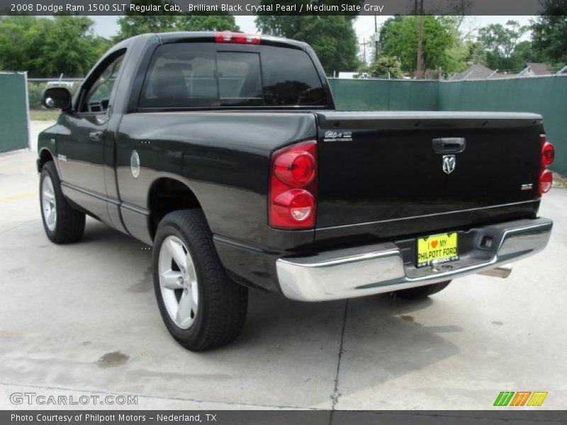 Brilliant Black Crystal Pearl / Medium Slate Gray 2008 Dodge Ram 1500 SLT Regular Cab