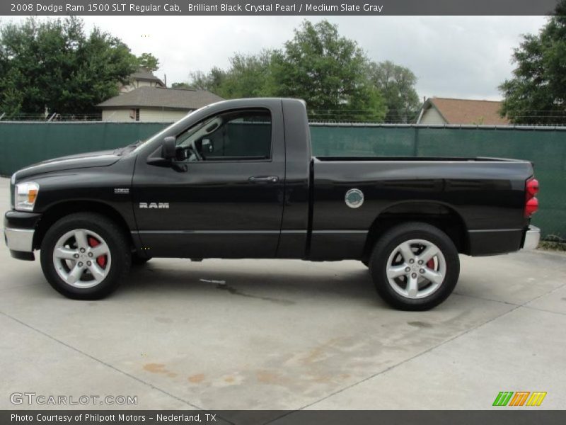 Brilliant Black Crystal Pearl / Medium Slate Gray 2008 Dodge Ram 1500 SLT Regular Cab
