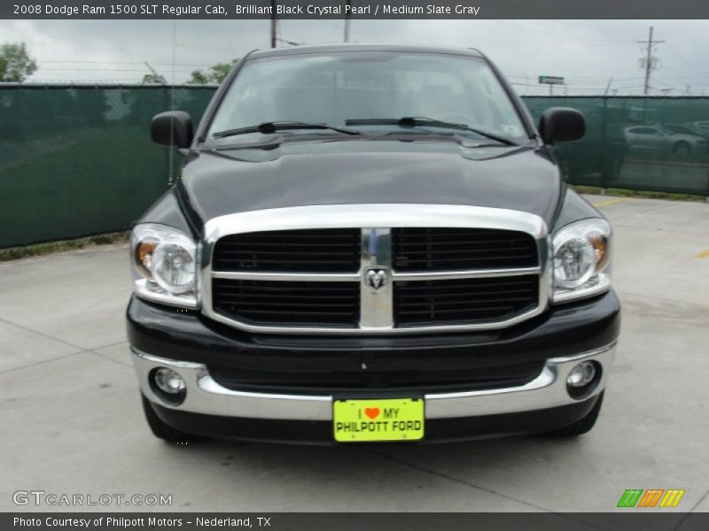 Brilliant Black Crystal Pearl / Medium Slate Gray 2008 Dodge Ram 1500 SLT Regular Cab