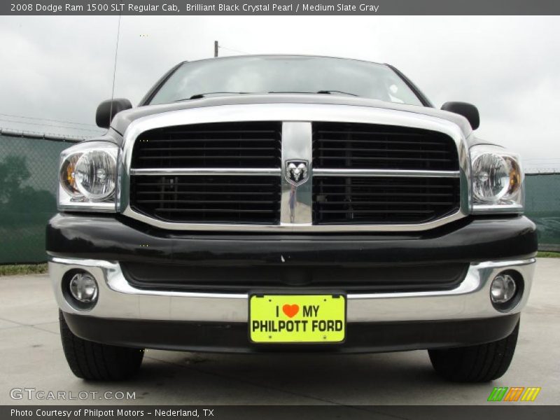 Brilliant Black Crystal Pearl / Medium Slate Gray 2008 Dodge Ram 1500 SLT Regular Cab