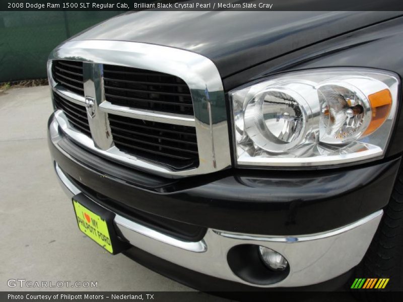 Brilliant Black Crystal Pearl / Medium Slate Gray 2008 Dodge Ram 1500 SLT Regular Cab