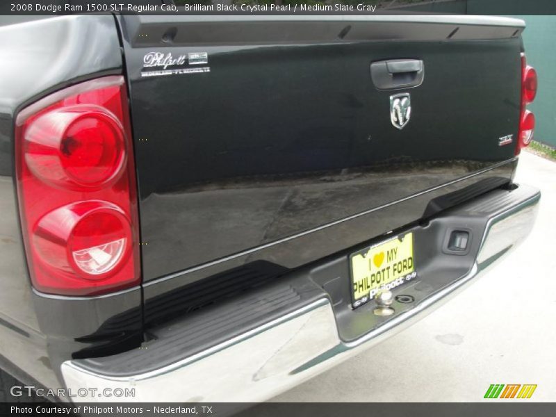 Brilliant Black Crystal Pearl / Medium Slate Gray 2008 Dodge Ram 1500 SLT Regular Cab