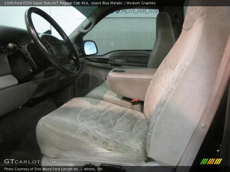 Island Blue Metallic / Medium Graphite 2000 Ford F250 Super Duty XLT Regular Cab 4x4