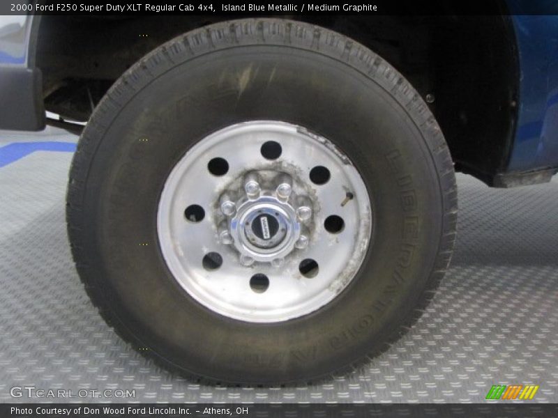 Island Blue Metallic / Medium Graphite 2000 Ford F250 Super Duty XLT Regular Cab 4x4