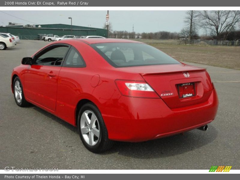 Rallye Red / Gray 2008 Honda Civic EX Coupe