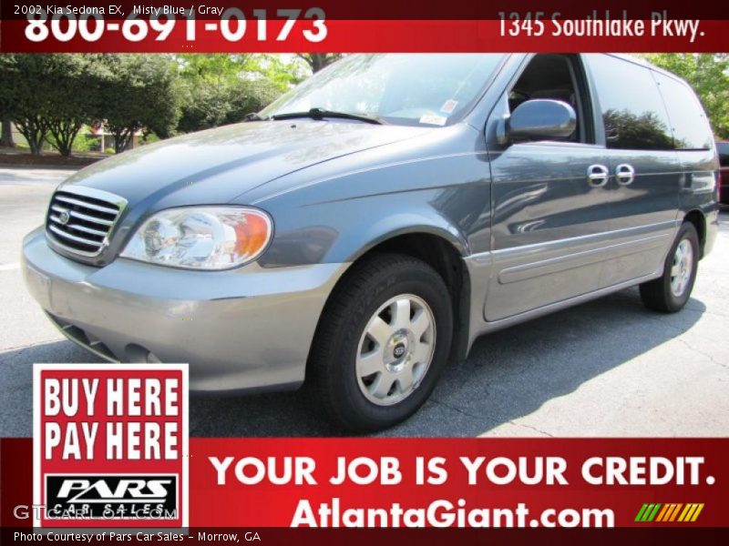 Misty Blue / Gray 2002 Kia Sedona EX