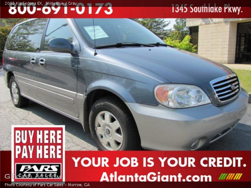 Misty Blue / Gray 2002 Kia Sedona EX