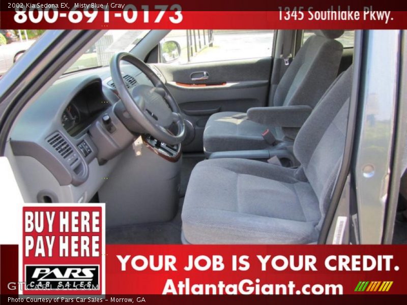 Misty Blue / Gray 2002 Kia Sedona EX