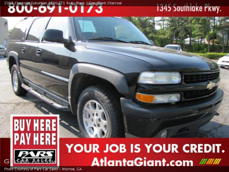 Black / Gray/Dark Charcoal 2003 Chevrolet Suburban 1500 Z71 4x4