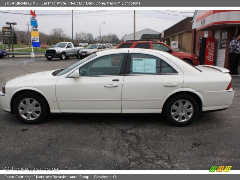 Ceramic White Tri-Coat / Dark Stone/Medium Light Stone 2004 Lincoln LS V6
