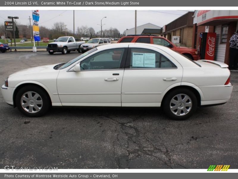 Ceramic White Tri-Coat / Dark Stone/Medium Light Stone 2004 Lincoln LS V6