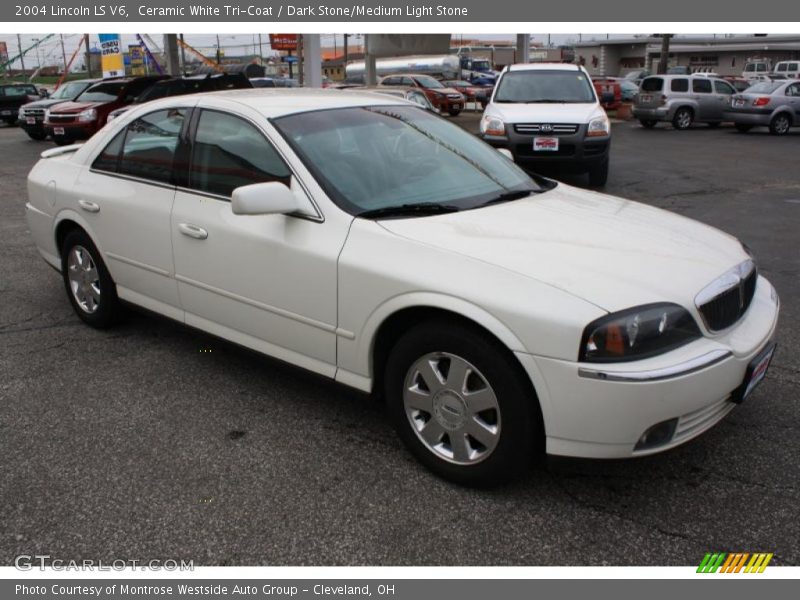 Ceramic White Tri-Coat / Dark Stone/Medium Light Stone 2004 Lincoln LS V6