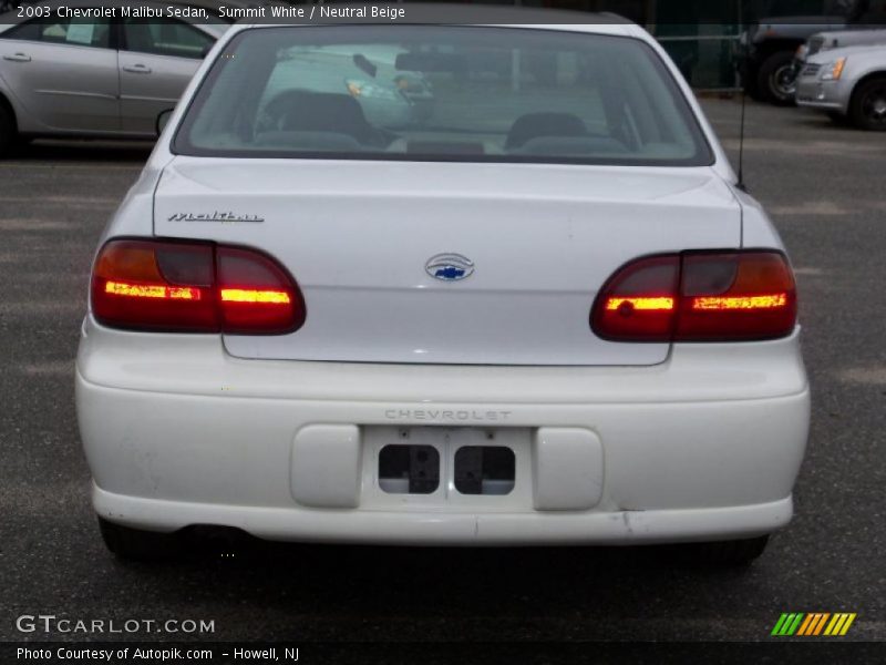 Summit White / Neutral Beige 2003 Chevrolet Malibu Sedan