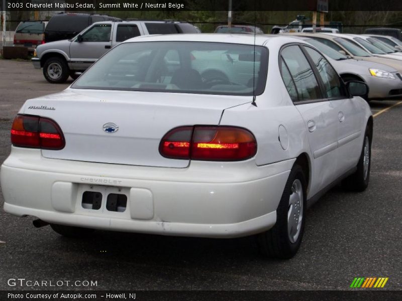 Summit White / Neutral Beige 2003 Chevrolet Malibu Sedan