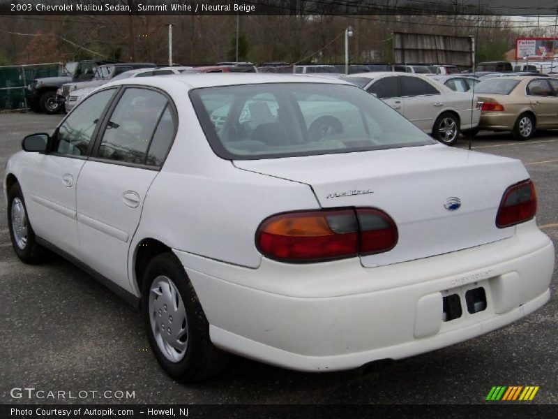 Summit White / Neutral Beige 2003 Chevrolet Malibu Sedan