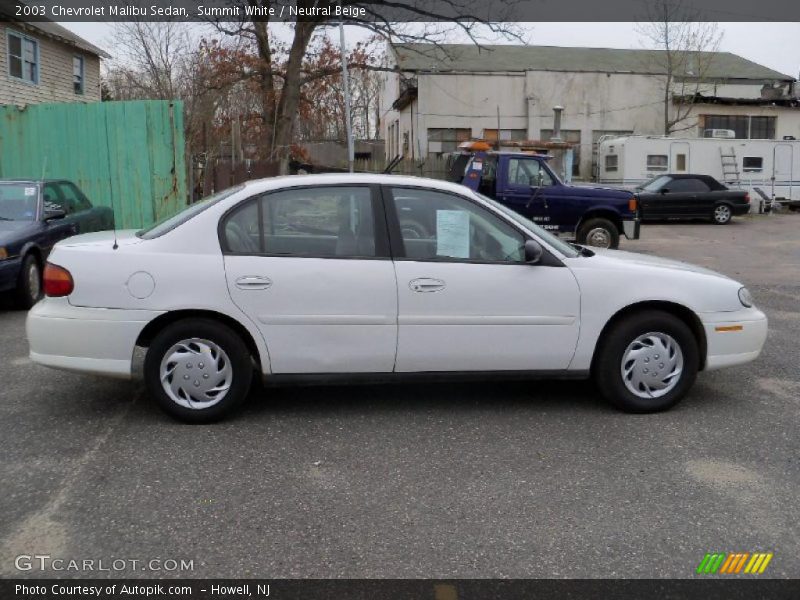 Summit White / Neutral Beige 2003 Chevrolet Malibu Sedan
