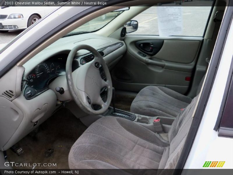 Summit White / Neutral Beige 2003 Chevrolet Malibu Sedan