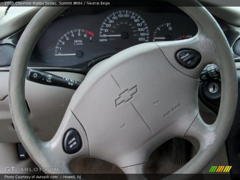 Summit White / Neutral Beige 2003 Chevrolet Malibu Sedan
