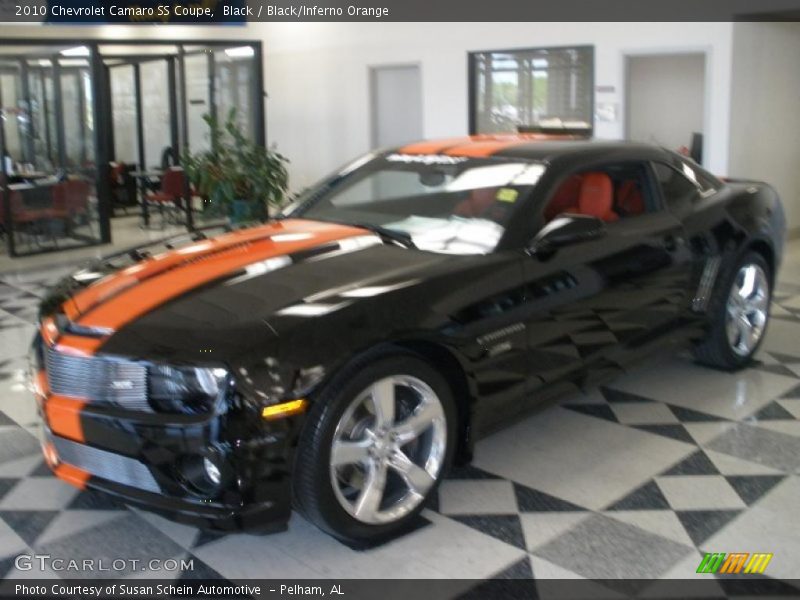 Black / Black/Inferno Orange 2010 Chevrolet Camaro SS Coupe