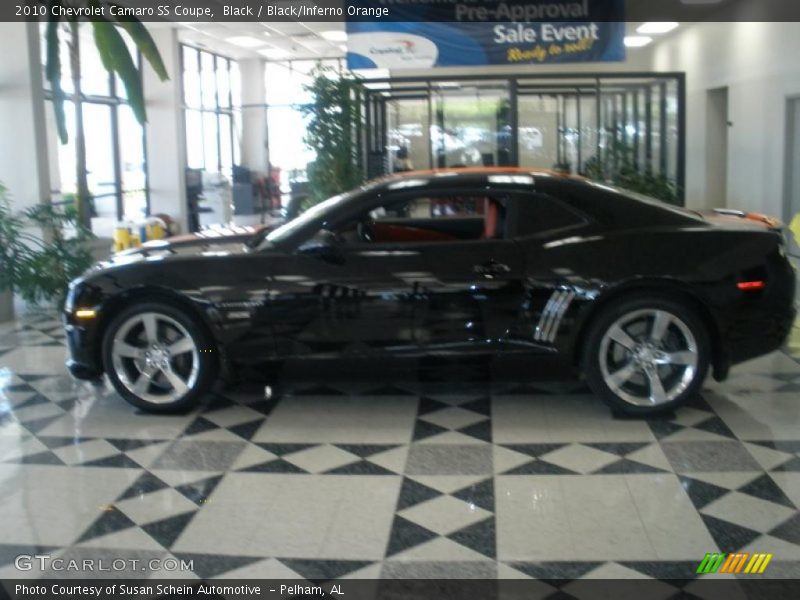 Black / Black/Inferno Orange 2010 Chevrolet Camaro SS Coupe