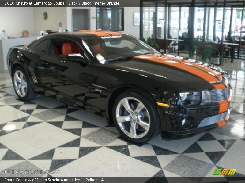 Black / Black/Inferno Orange 2010 Chevrolet Camaro SS Coupe