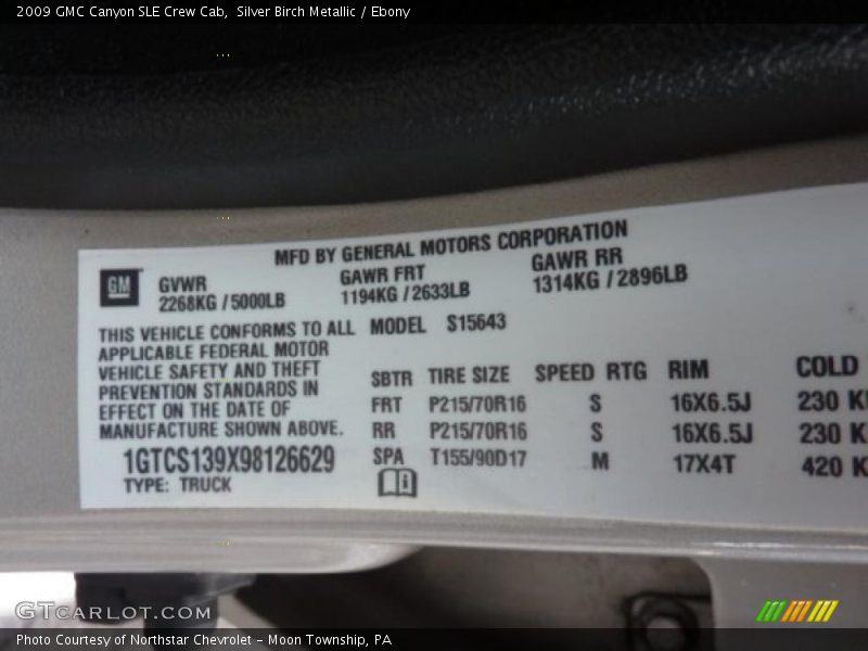Silver Birch Metallic / Ebony 2009 GMC Canyon SLE Crew Cab