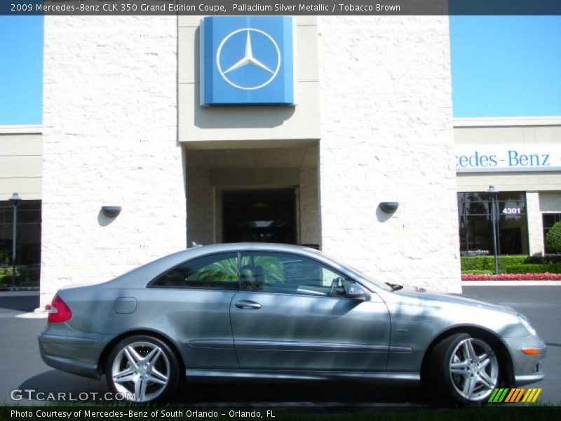 Palladium Silver Metallic / Tobacco Brown 2009 Mercedes-Benz CLK 350 Grand Edition Coupe