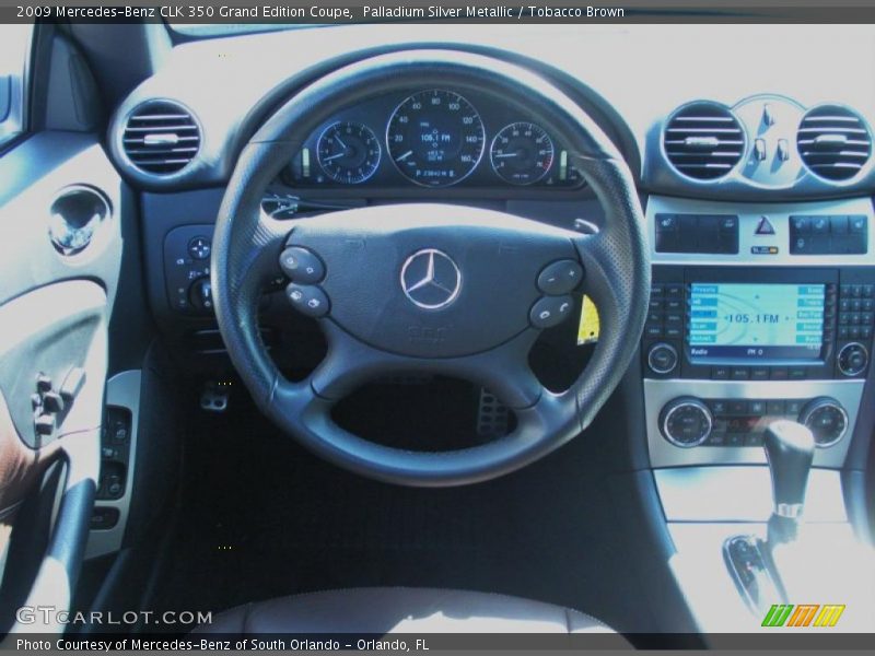 Palladium Silver Metallic / Tobacco Brown 2009 Mercedes-Benz CLK 350 Grand Edition Coupe
