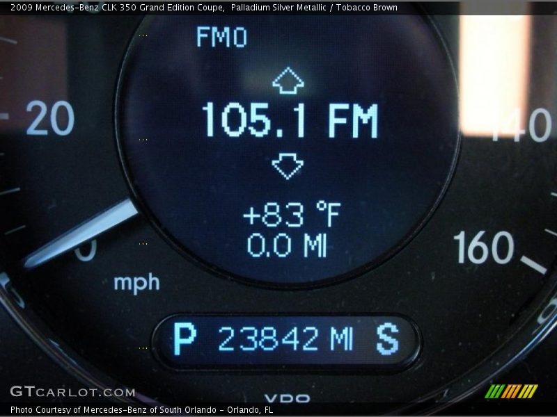 Palladium Silver Metallic / Tobacco Brown 2009 Mercedes-Benz CLK 350 Grand Edition Coupe