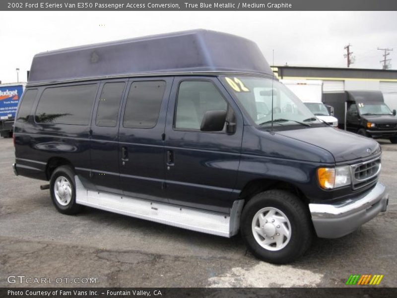 True Blue Metallic / Medium Graphite 2002 Ford E Series Van E350 Passenger Access Conversion