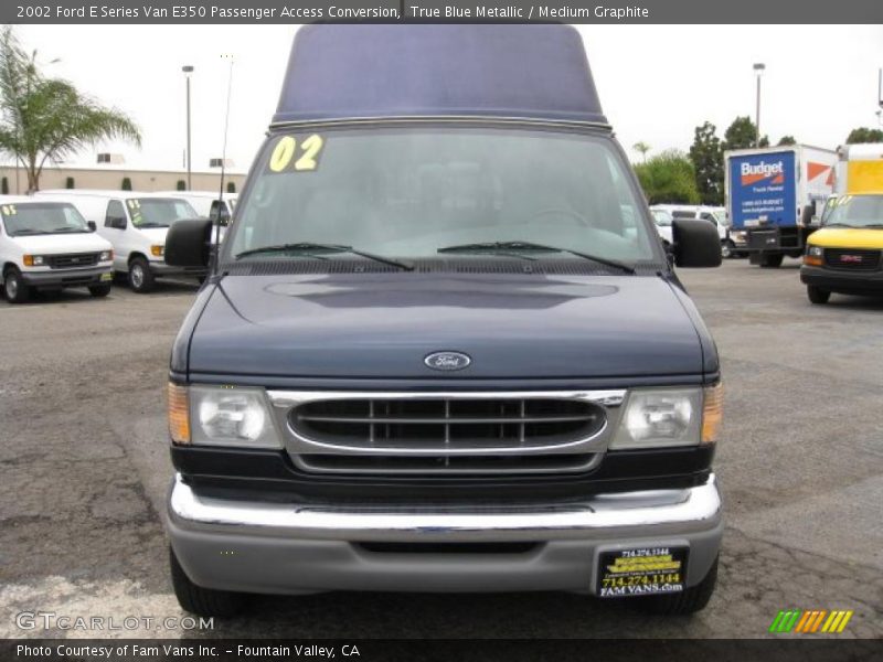 True Blue Metallic / Medium Graphite 2002 Ford E Series Van E350 Passenger Access Conversion