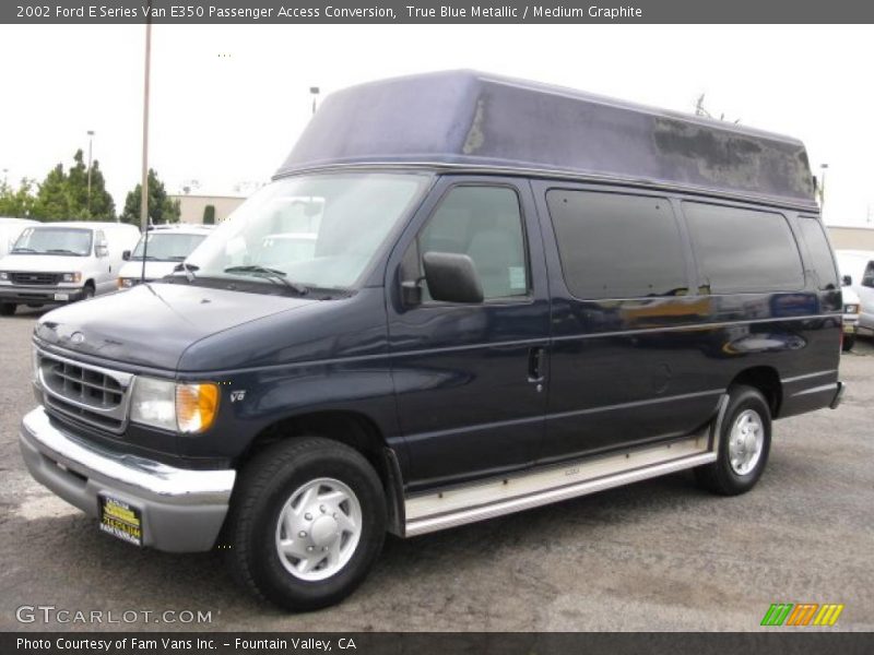 True Blue Metallic / Medium Graphite 2002 Ford E Series Van E350 Passenger Access Conversion
