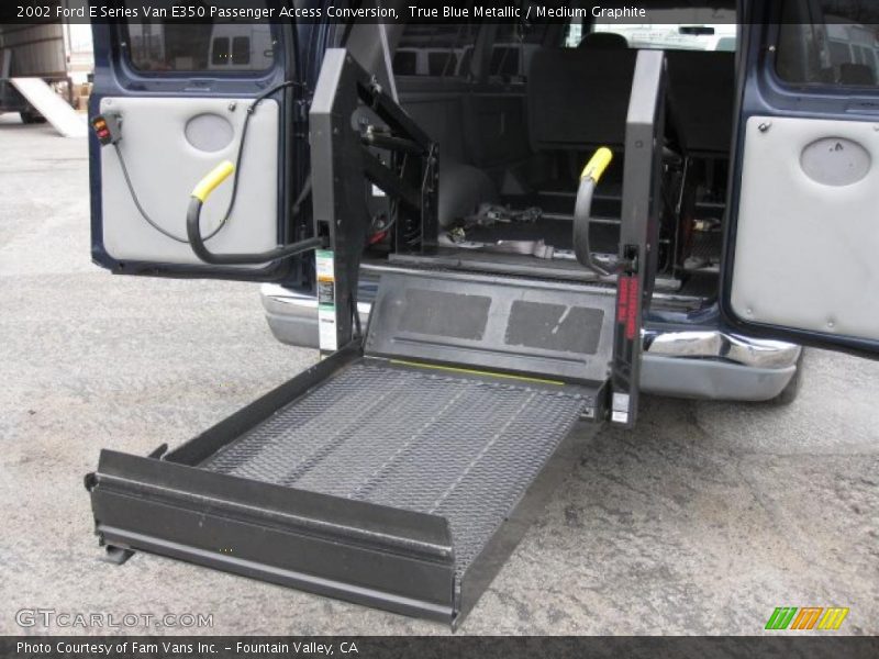 True Blue Metallic / Medium Graphite 2002 Ford E Series Van E350 Passenger Access Conversion