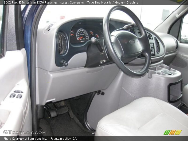 True Blue Metallic / Medium Graphite 2002 Ford E Series Van E350 Passenger Access Conversion