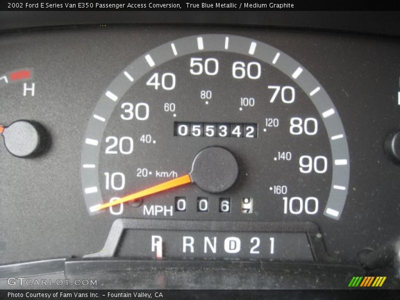True Blue Metallic / Medium Graphite 2002 Ford E Series Van E350 Passenger Access Conversion
