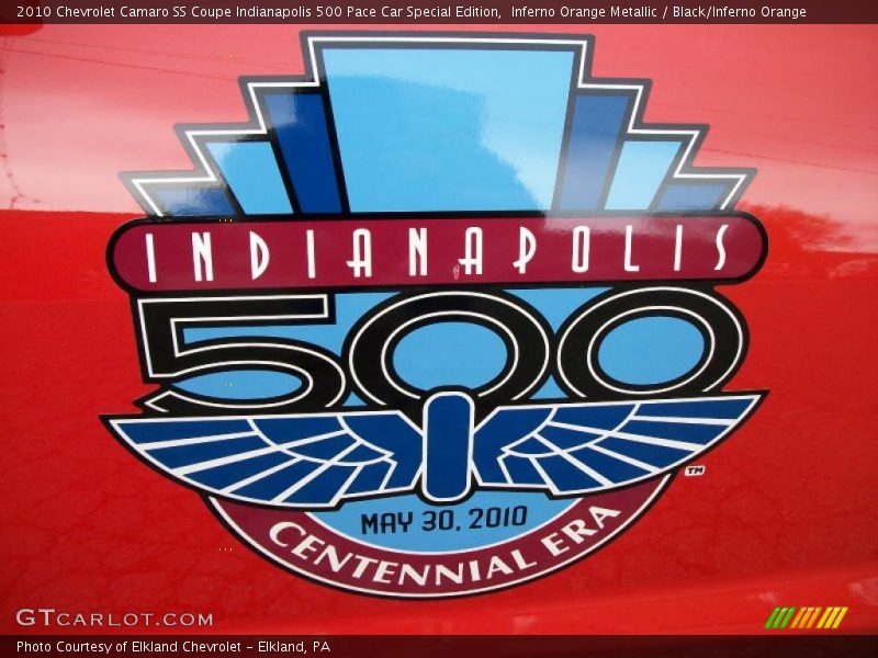  2010 Camaro SS Coupe Indianapolis 500 Pace Car Special Edition Logo