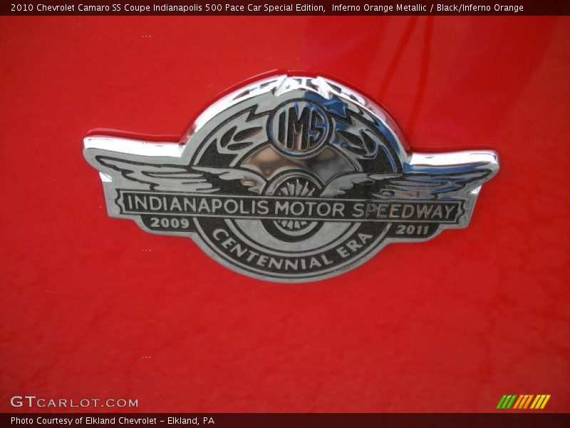  2010 Camaro SS Coupe Indianapolis 500 Pace Car Special Edition Logo
