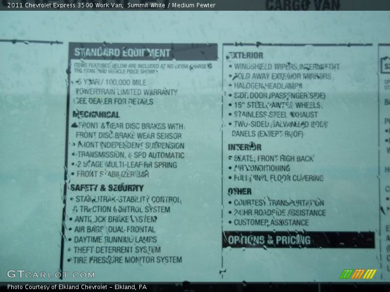 Summit White / Medium Pewter 2011 Chevrolet Express 3500 Work Van