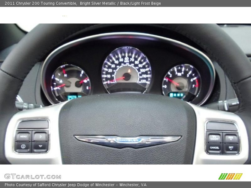 Bright Silver Metallic / Black/Light Frost Beige 2011 Chrysler 200 Touring Convertible