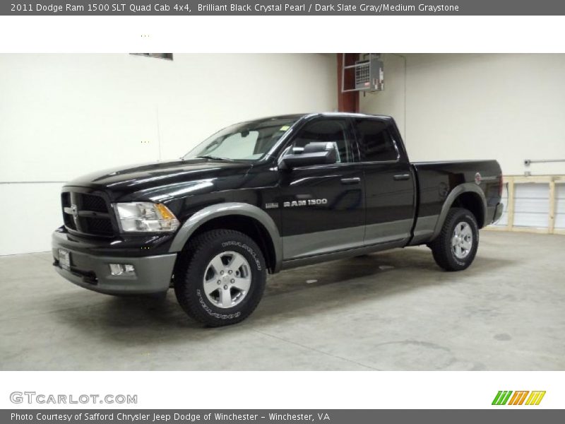 Brilliant Black Crystal Pearl / Dark Slate Gray/Medium Graystone 2011 Dodge Ram 1500 SLT Quad Cab 4x4