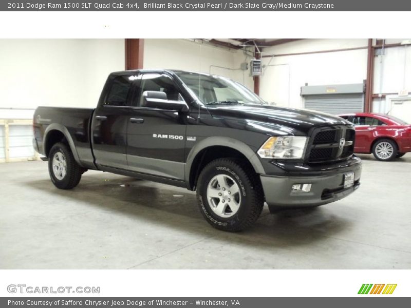 Brilliant Black Crystal Pearl / Dark Slate Gray/Medium Graystone 2011 Dodge Ram 1500 SLT Quad Cab 4x4