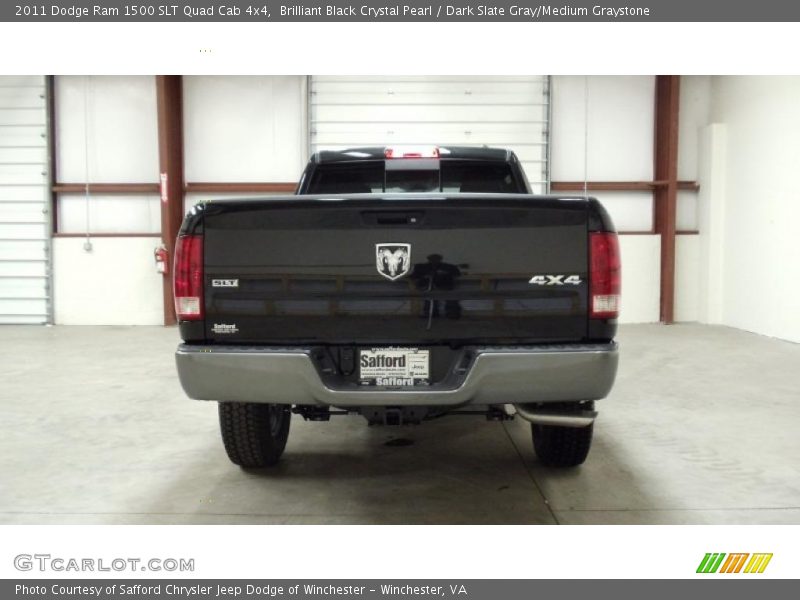 Brilliant Black Crystal Pearl / Dark Slate Gray/Medium Graystone 2011 Dodge Ram 1500 SLT Quad Cab 4x4