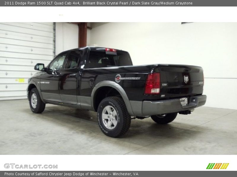 Brilliant Black Crystal Pearl / Dark Slate Gray/Medium Graystone 2011 Dodge Ram 1500 SLT Quad Cab 4x4