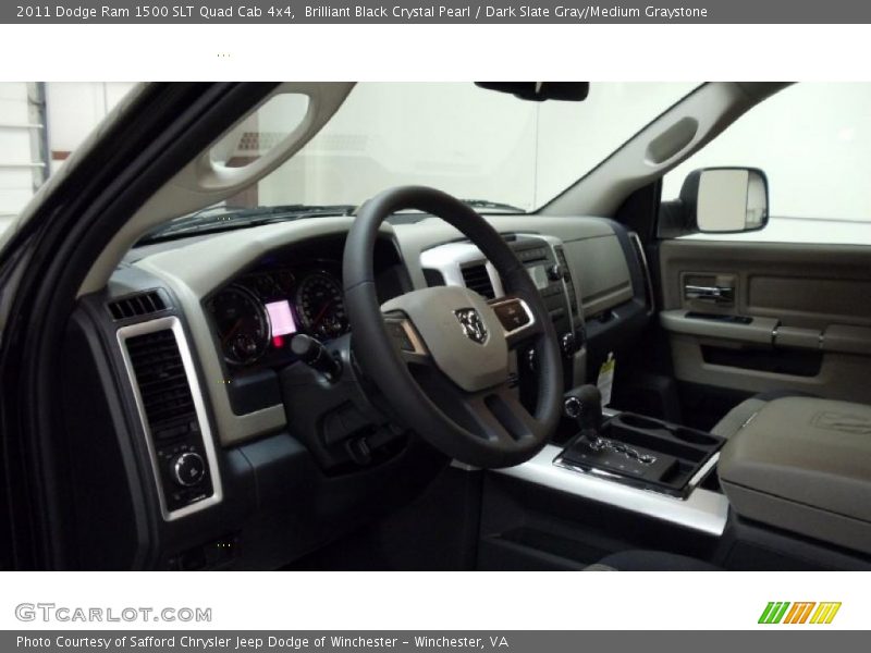 Brilliant Black Crystal Pearl / Dark Slate Gray/Medium Graystone 2011 Dodge Ram 1500 SLT Quad Cab 4x4