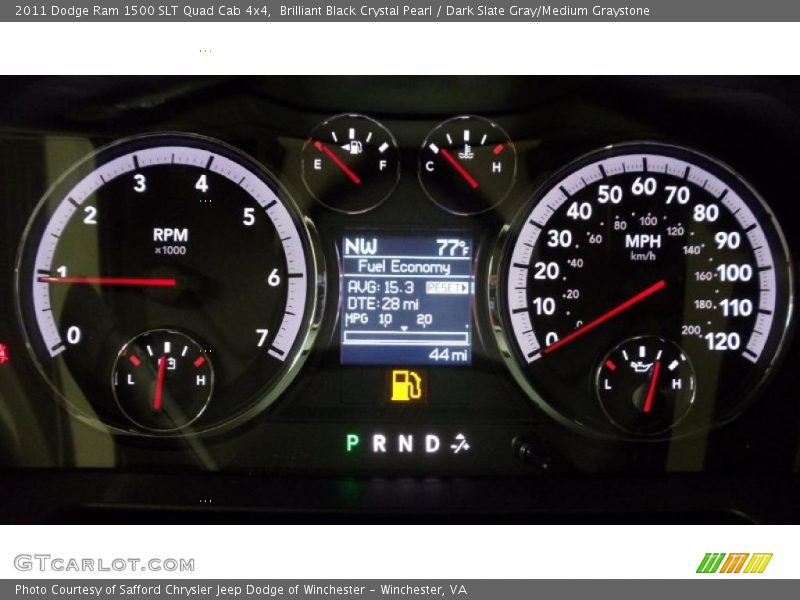 Brilliant Black Crystal Pearl / Dark Slate Gray/Medium Graystone 2011 Dodge Ram 1500 SLT Quad Cab 4x4