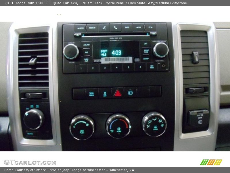 Brilliant Black Crystal Pearl / Dark Slate Gray/Medium Graystone 2011 Dodge Ram 1500 SLT Quad Cab 4x4