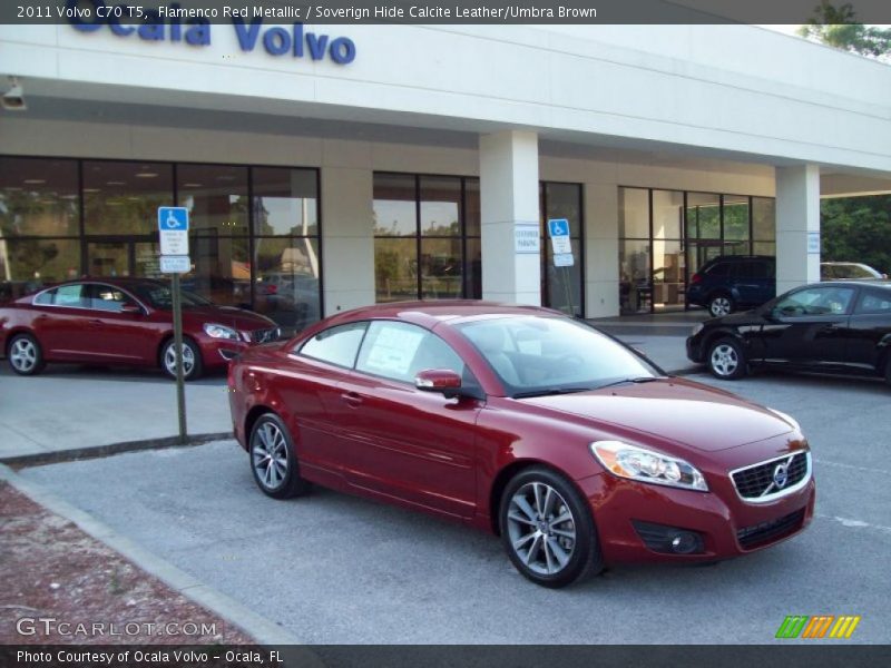 Flamenco Red Metallic / Soverign Hide Calcite Leather/Umbra Brown 2011 Volvo C70 T5