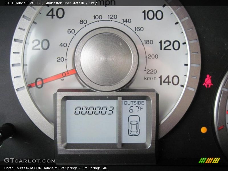 Alabaster Silver Metallic / Gray 2011 Honda Pilot EX-L